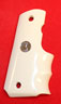 Quality Colt 1911 Government & Commander Pistol Grip - Altamont, Finger Groove, Bonded Ivory w/ Colt Medalli