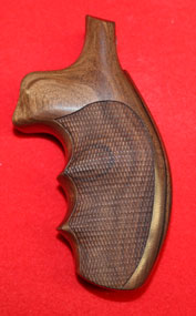 Smith & Wesson K & L Frame Round Butt Revolver Grip - Hogue, Oversize Finger Groove, Checkered Fancy