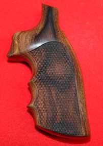 Smith & Wesson K & L Frame Square Butt Revolver Grip - Hogue, Oversize Finger Groove, Checkered Fanc