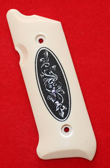 Ruger Mark III (.22) Pistol Grip - Altamont, Classic Panel, Bonded Ivory w/ Oval Scrimshaw