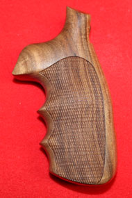 Smith & Wesson N Frame Round Conversion Revolver Grip - Hogue, Finger Groove, Checkered Fancy Wood
