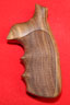 Quality Smith & Wesson N Frame Round Conversion Revolver Grip - Hogue, Finger Groove, Checkered Fancy Wood
