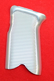 Ruger P93, P94 Pistol Grip - Hogue, Extreme Series Classic Panel, Checkered Shiny Silver Aluminum