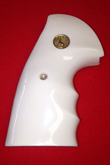 Colt Python (I&E frame) Revolver Grip - Altamont, Oversize Finger Groove, Bonded Ivory w/ Medallions