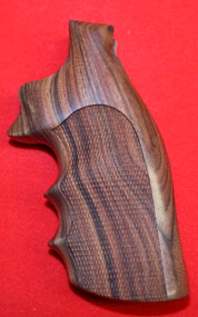 Ruger Redhawk Revolver Grip - Hogue, Oversize Finger Groove, Checkered Fancy Wood