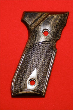 Beretta 92, 96, M9 Pistol Grip Pistol Grip - Altamont, Classic Panel, Checkered Silver Black