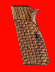 Browning High Power Pistol Grip - Hogue, Classic Panel, Checkered Fancy Wood