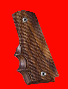 Colt 1911 Government & Commander Pistol Grip - Hogue, Oversize Finger Groove, Checkered Fancy Wood