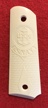 Colt 1911 Government & Commander Pistol Grip - Altamont, Classic Panel, Bonded Ivory Chk US Navy