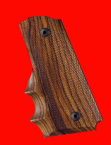 Colt Officer/Defender Model Pistol Grip - Hogue, Oversize Finger Groove, Checkered Fancy Wood