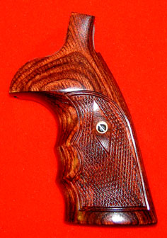 Smith & Wesson K & L Round Conversion Revolver Grip - Altamont, Finger Groove, Checkered Rosewood