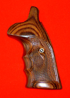 Smith & Wesson N Round Conversion Revolver Grip - Altamont, Oversize Finger Groove, Checkered Walnut