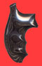 Quality Smith & Wesson J Frame Round Butt Revolver Grip - Badger, Oversize Finger Groove, Silver Black